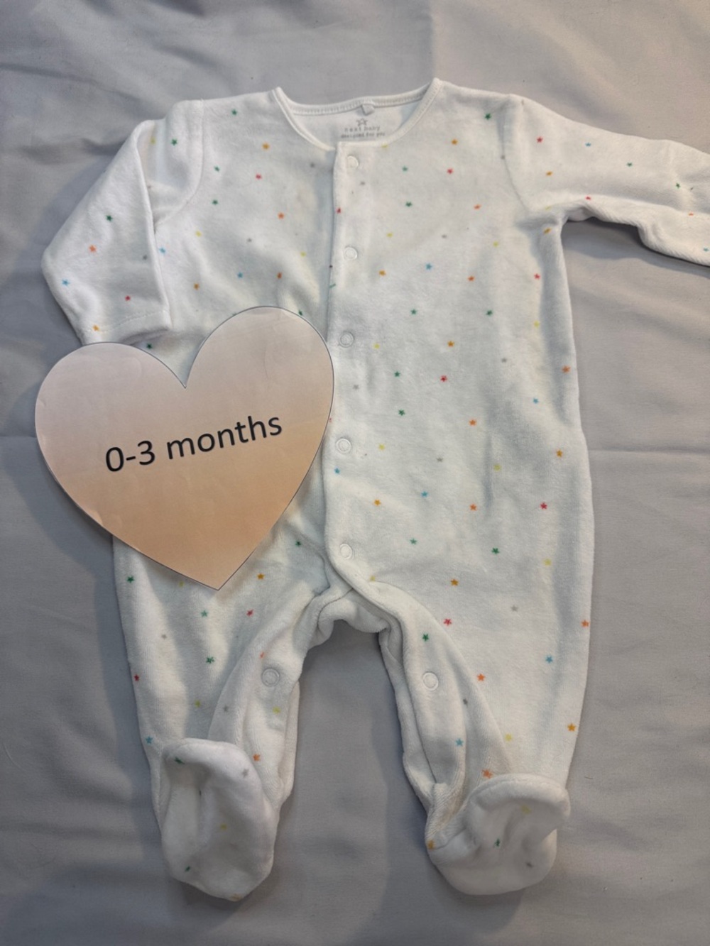 Next Baby - White Velour Onesie Sleeper